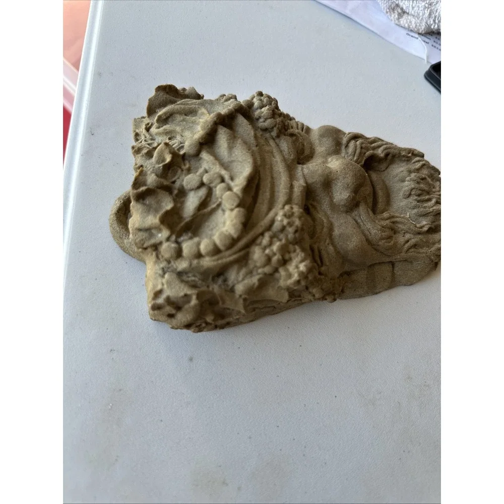 Vintage Bacchus Wall Plaque 3D Carved Look 20
